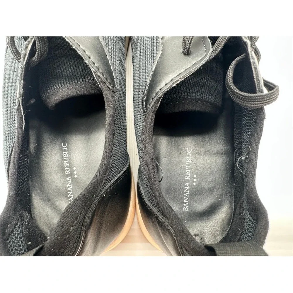 Banana Republic Sustainable Knit Sneakers Black Cream‎ Low Top Mens Size 10 FA22